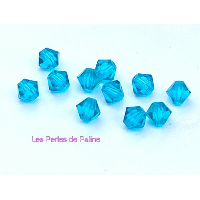 Toupies 4mm Blue Zircon - réf.5328 Xilion (x20) Toupies 4mm Blue Zircon - réf.5328 Xilion (x20)