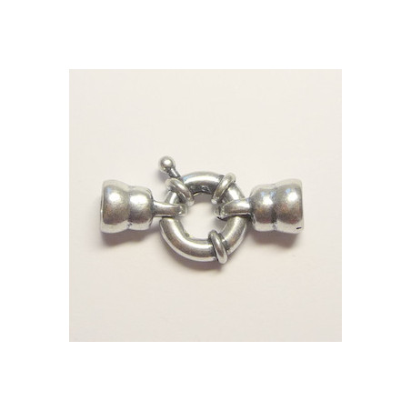 Fermoir bouée 30x15mm avec embouts de finition argent vieilli(x1)