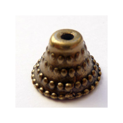 Calotte cloche pois bronze 15x10mm (x1)