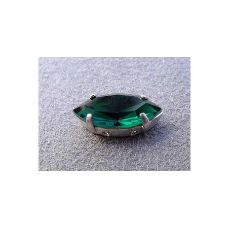 Navette sertie 15x7 Emeraude (x1)