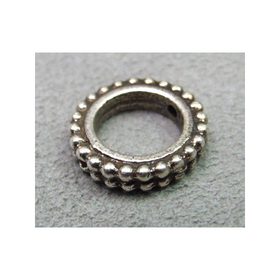 Perle rondelle intercalaire diam. 14mm - argenté (x1)
