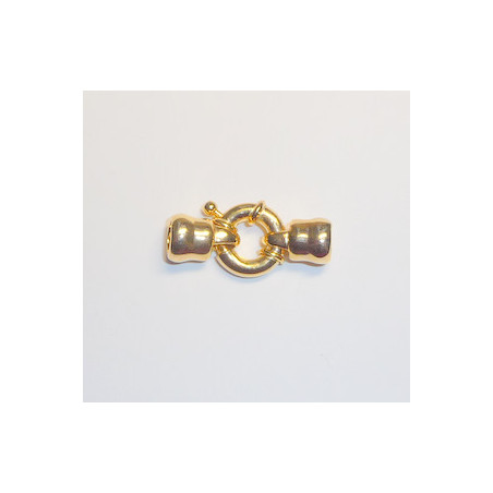 Fermoir bouée 30x15mm avec embouts de finition doré(x1)