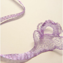 Ruban organza métallique Lilas 5mm, les 10cm