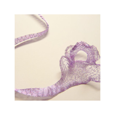 Ruban organza métallique Lilas 5mm, les 10cm