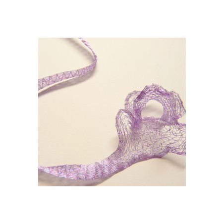 Ruban organza métallique Lilas 5mm, les 10cm