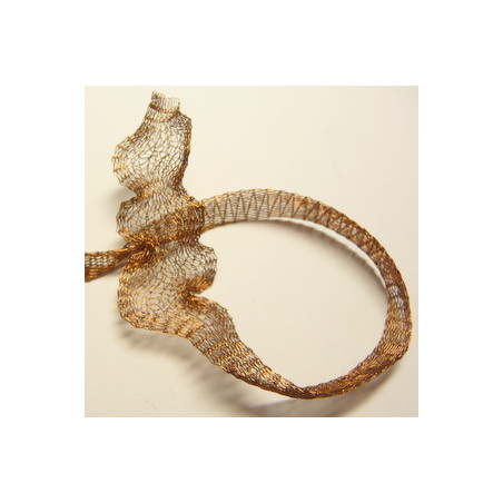 Ruban organza métallique Marron 7mm, les 10cm