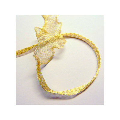 Ruban organza métallique Doré clair, les 10 cm