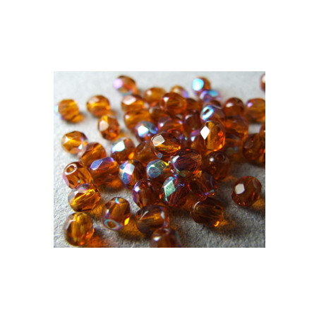 Facettes de Bohême 4mm Dark Topaz AB (x100)