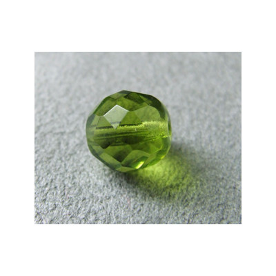 Facettes en verre de Bohême 10mm Olivine (x1)