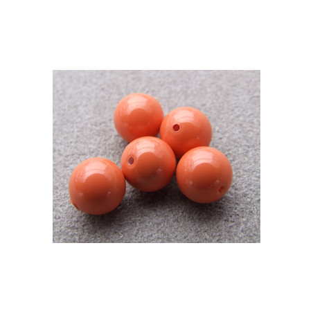 Perle ronde nacrée Swarovski 6mm Coral(x10)