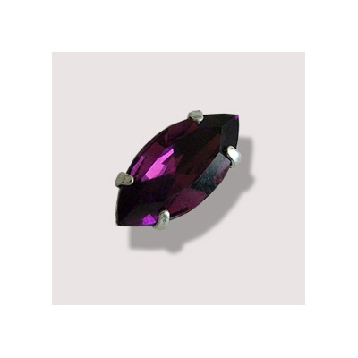 Navette sertie 15x7 Amethyst (X1)