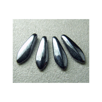 Dague en verre de Bohême 5x16mm - Hématite (x20)