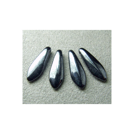 Dague en verre de Bohême 5x16mm - Hématite (x20)