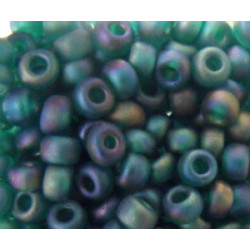 R6-0147FR Rocailles 6/0 Matte Transparent Emerald AB (x10gr)