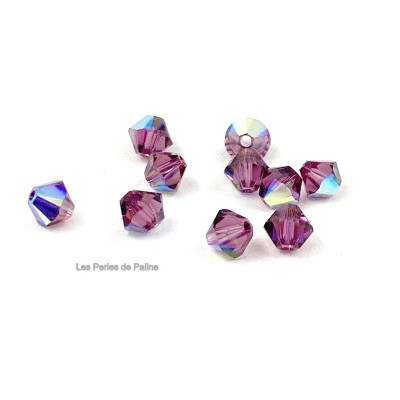 Toupies 4mm Amethyst AB - réf. 5328 Xilion (x20) Toupies 4mm Amethyst AB - réf. 5328 Xilion (x20)