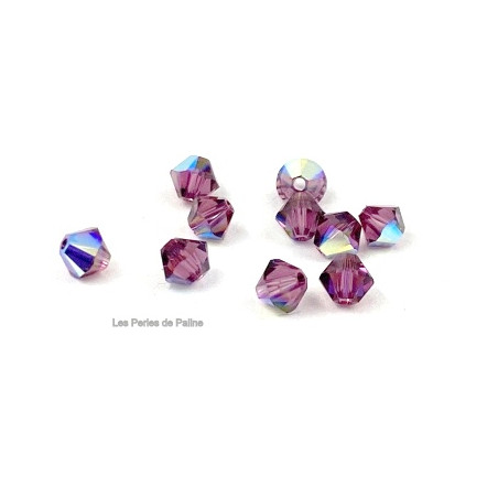 Toupies 4mm Amethyst AB - réf. 5328 Xilion (x20)