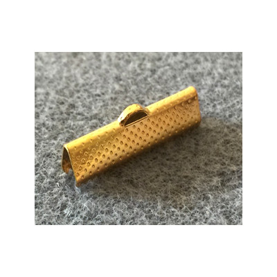 Embout à Clipser rectangle Doré 25x8x5mm trou:1x3mm (x10)