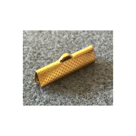 Embout à Clipser rectangle Doré 25x8x5mm trou:1x3mm (x10)