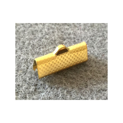 Embout à Clipser rectangle Doré 20x8x5mm trou:1x3mm (x2)