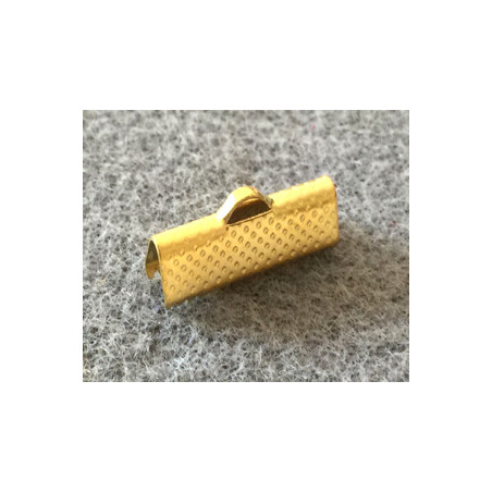 Embout à Clipser rectangle Doré 20x8x5mm trou:1x3mm (x2)