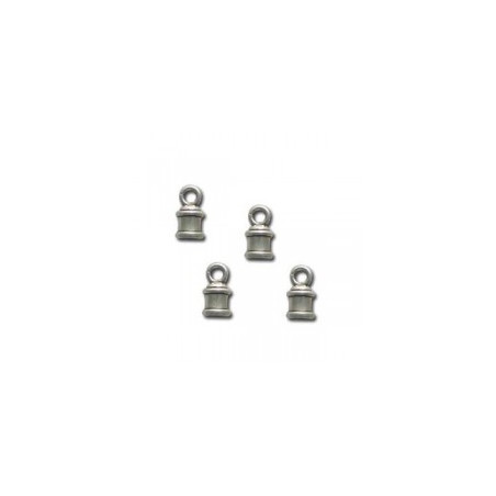 Embout 10x2mm vieil argent (x2) 