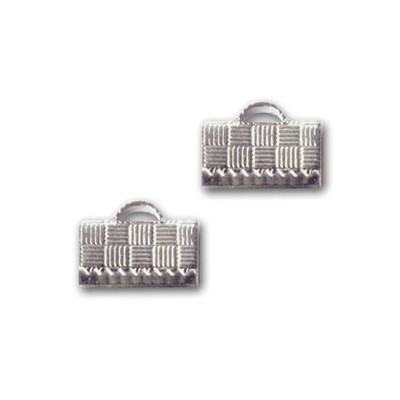 Embout pince 10x5mm vieil argent (x2) 