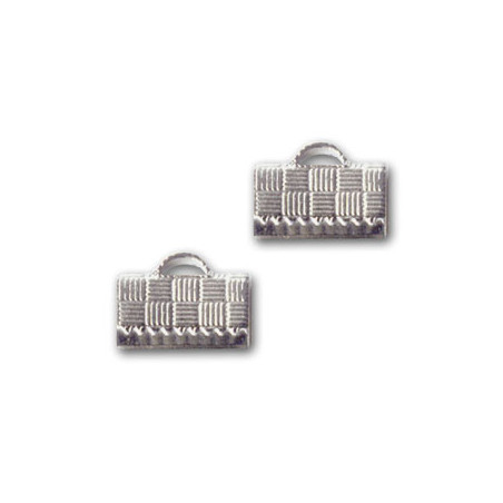 Embout pince 10x5mm vieil argent (x2) 