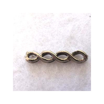 Intercalaire 4 rangs Argenté 20X4mm(X1)