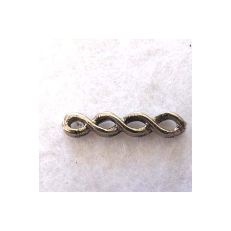 Intercalaire 4 rangs Argenté 20X4mm(X1)