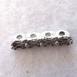 Intercalaire 4 rangs Argenté 19X3X5mm(X1)