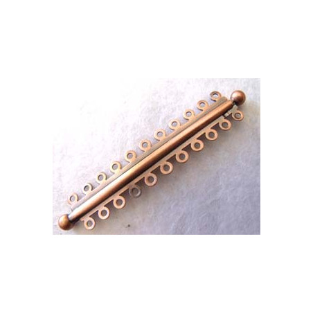 Fermoir 11 rangs à clipser Cuivre 68X13 mm  (x1)