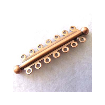 Fermoir 7 rangs à clipser Cuivre 47X13 mm (x1) Fermoir 7 rangs à clipser Cuivre 47X13 mm (x1)