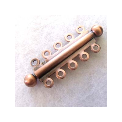 Fermoir 5 rangs à clipser Cuivre 36X13 mm (x1) Fermoir 5 rangs à clipser Cuivre 36X13 mm (x1)