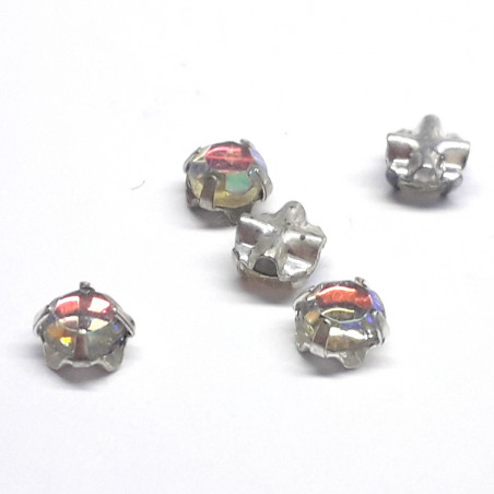 Strass à Coudre 4mm Cristal AB (X10) 