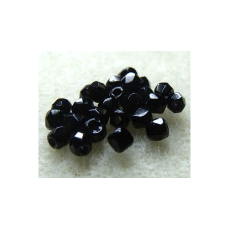 Facettes en verre de Bohême 2mm Jet (X50)