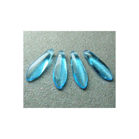 Dague en verre de Bohême 5x16mm - Aquamarine (x20)