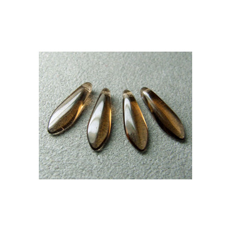 Dague en verre de Bohême 5x16mm - Smoky Topaz (x20)