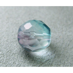 Facettes en verre de Bohême 12mm Aquamarine/Amethyst bicolore (x1)