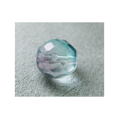 Facettes en verre de Bohême 12mm Aquamarine/Amethyst bicolore (x1)