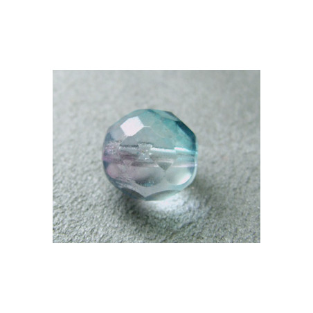 Facettes en verre de Bohême 12mm Aquamarine/Amethyst bicolore (x1)