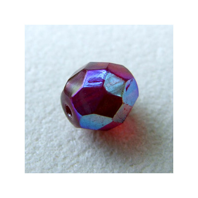 Facettes en verre de Bohême 8mm Siam Ruby AB (x10)