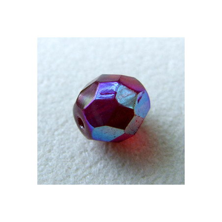 Facettes en verre de Bohême 8mm Siam Ruby AB (x10)