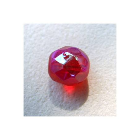 Facettes en verre de Bohême 8mm Light Siam Orangé AB (x10)