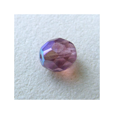 Facettes en verre de Bohême 8mm Light Amethyst AB (x10)