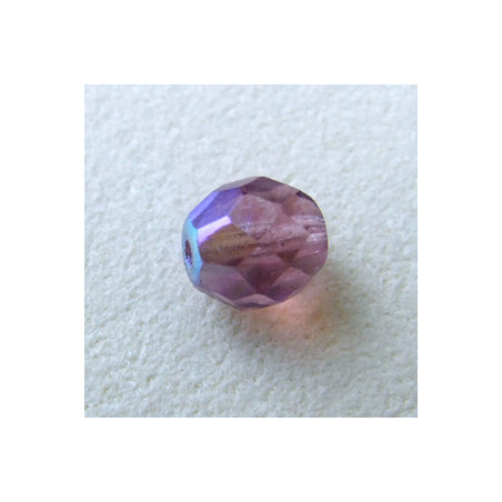 Facettes en verre de Bohême 8mm Light Amethyst AB (x10)