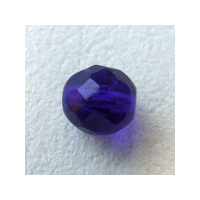 Facettes en verre de Bohême 8mm Cobalt (x10)