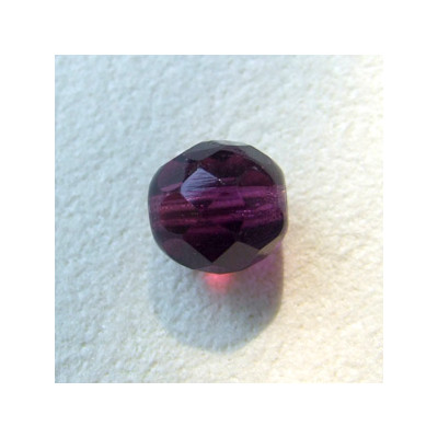 Facettes en verre de Bohême 8mm Dark Amethyst (x10)