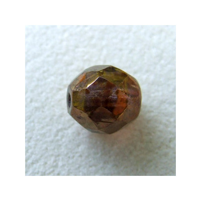 Facettes en verre de Bohême 8mm Luster Gold Smoked Topaz (x10)