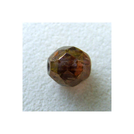 Facettes en verre de Bohême 8mm Luster Gold Smoked Topaz (x10)