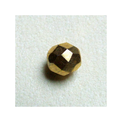 Facettes en verre de Bohême 8mm Gold (x10)